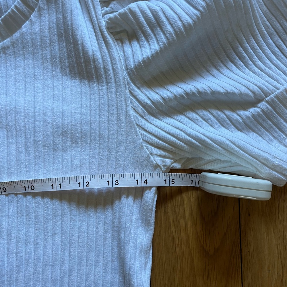 Zara White Ribbed Blouse - Picture 4 of 5